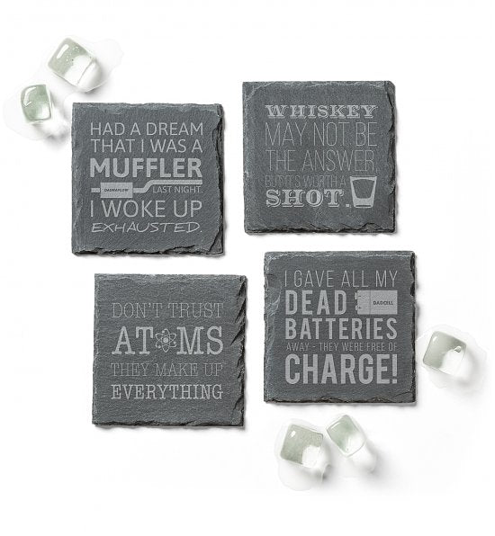 Dad Jokes Slate Coasters Gift