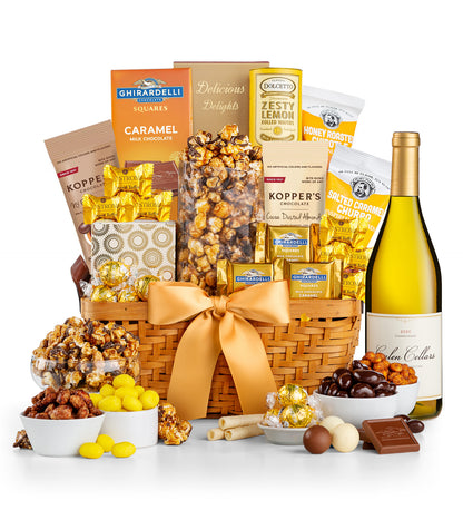 As Good As Gold Gift Basket with Calen Cellars California Chardonnay